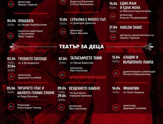 Програма на ДКТ “Иван Радоев” – м. април